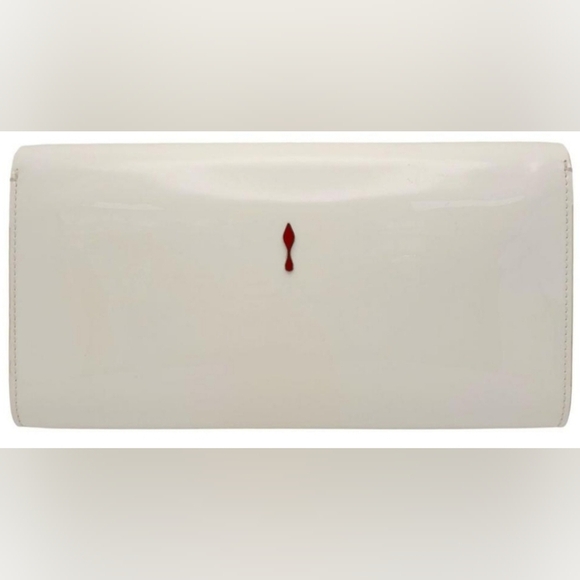 Christian LOUBOUTIN White Patent Leather Vero Dodat Clutch Shoulder Handbag - Picture 7 of 13